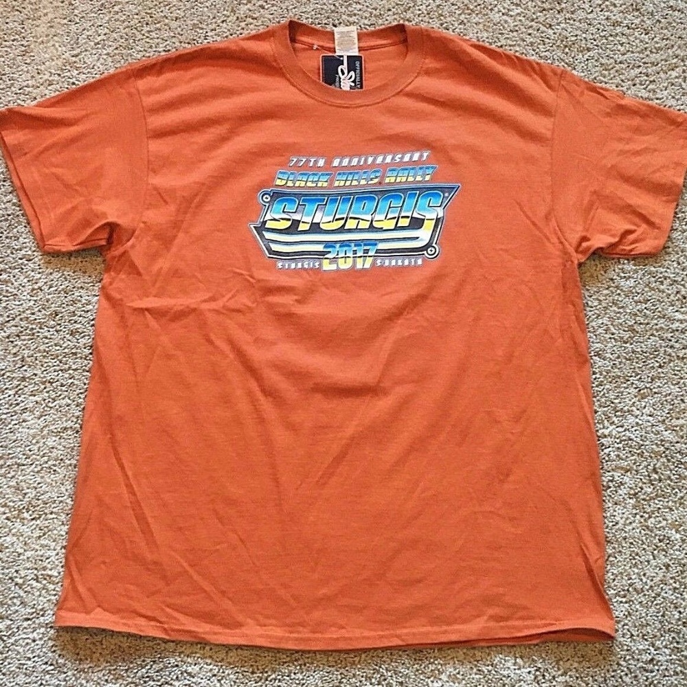 Sturgis Black Hills Rally 2017 Shirt NWT XL Rust